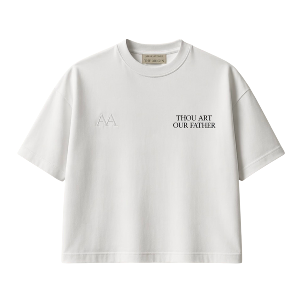 Thou Art Our Father Tee – White
AMAN Atelier | The Origin