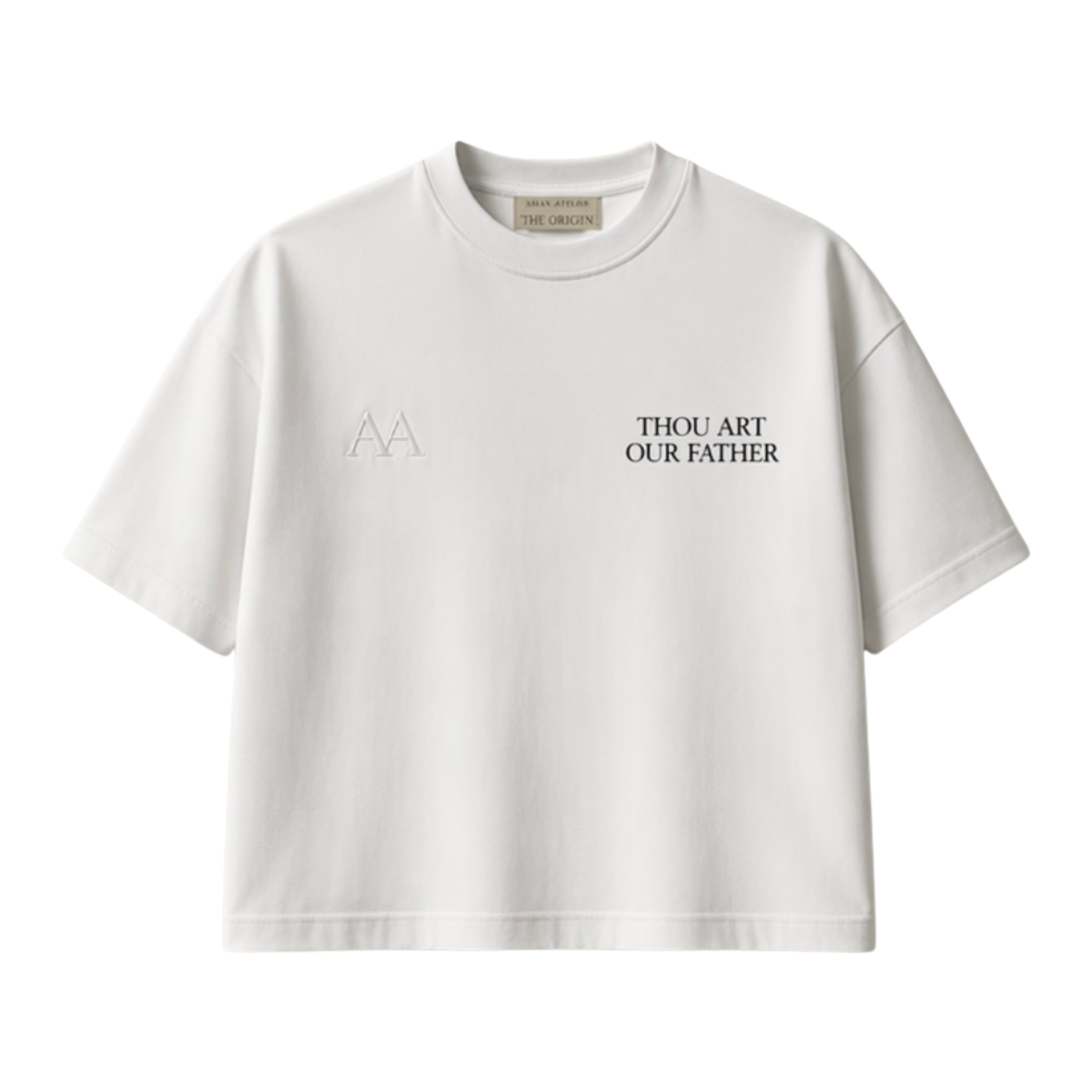 Thou Art Our Father Tee – White
AMAN Atelier | The Origin